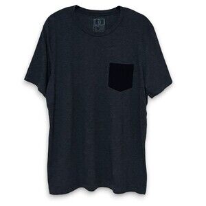 Devoted Brand Casual Pocket T-shirt Grey Black Y2K Grunge Skate Men’s Large